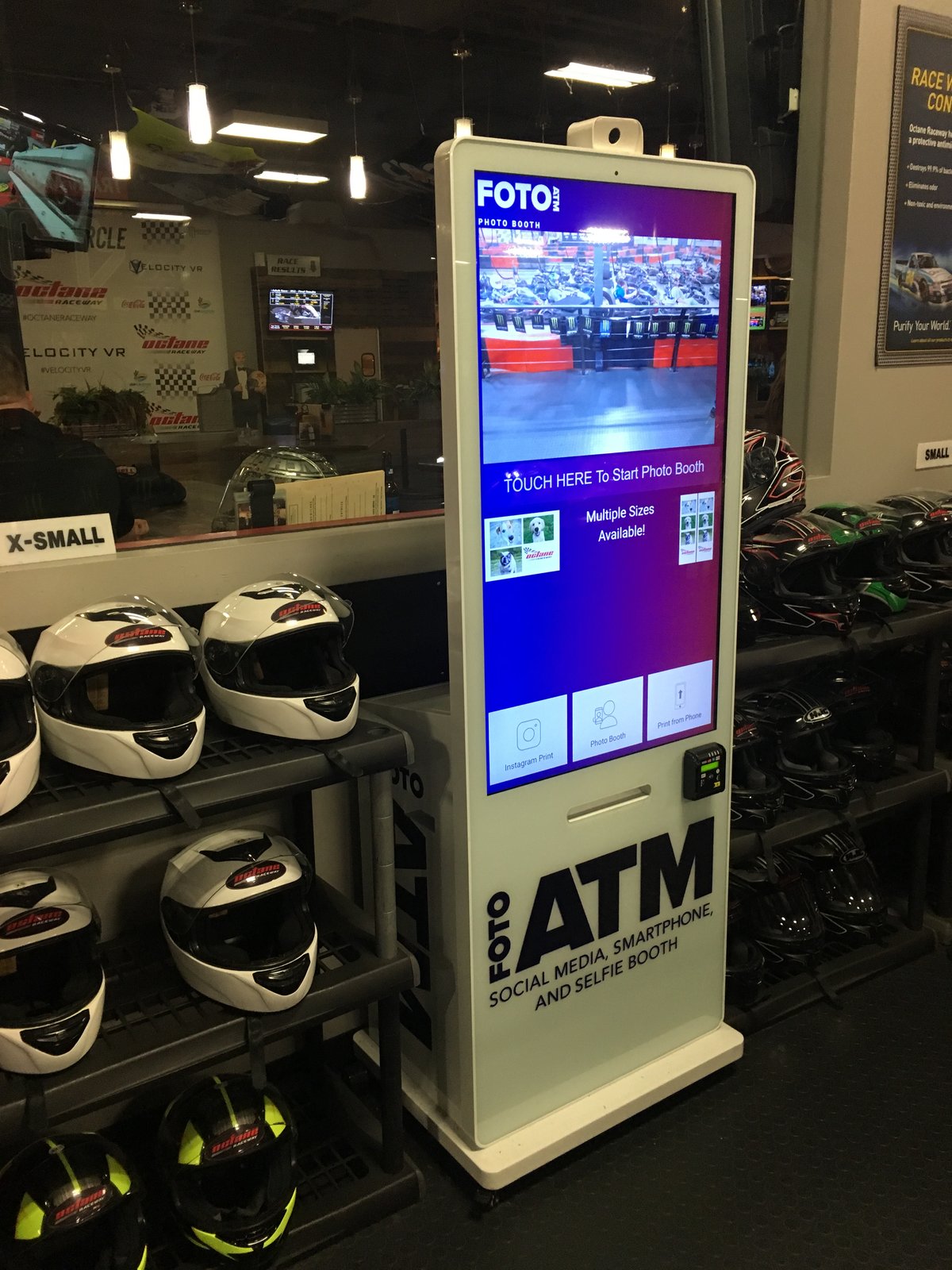 FotoATM kiosk at Octane Raceway entertainment center